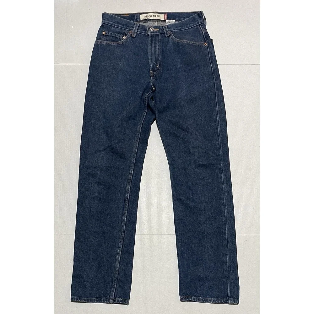 Levi's 505 Regular Fit Men's Jeans W29 L30 Dark Wash Straight Leg Made Mexico